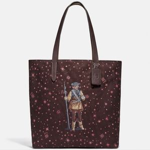 Star Wars X Coach Tote With Starry Print And Princess Leia As Boushh NWOT